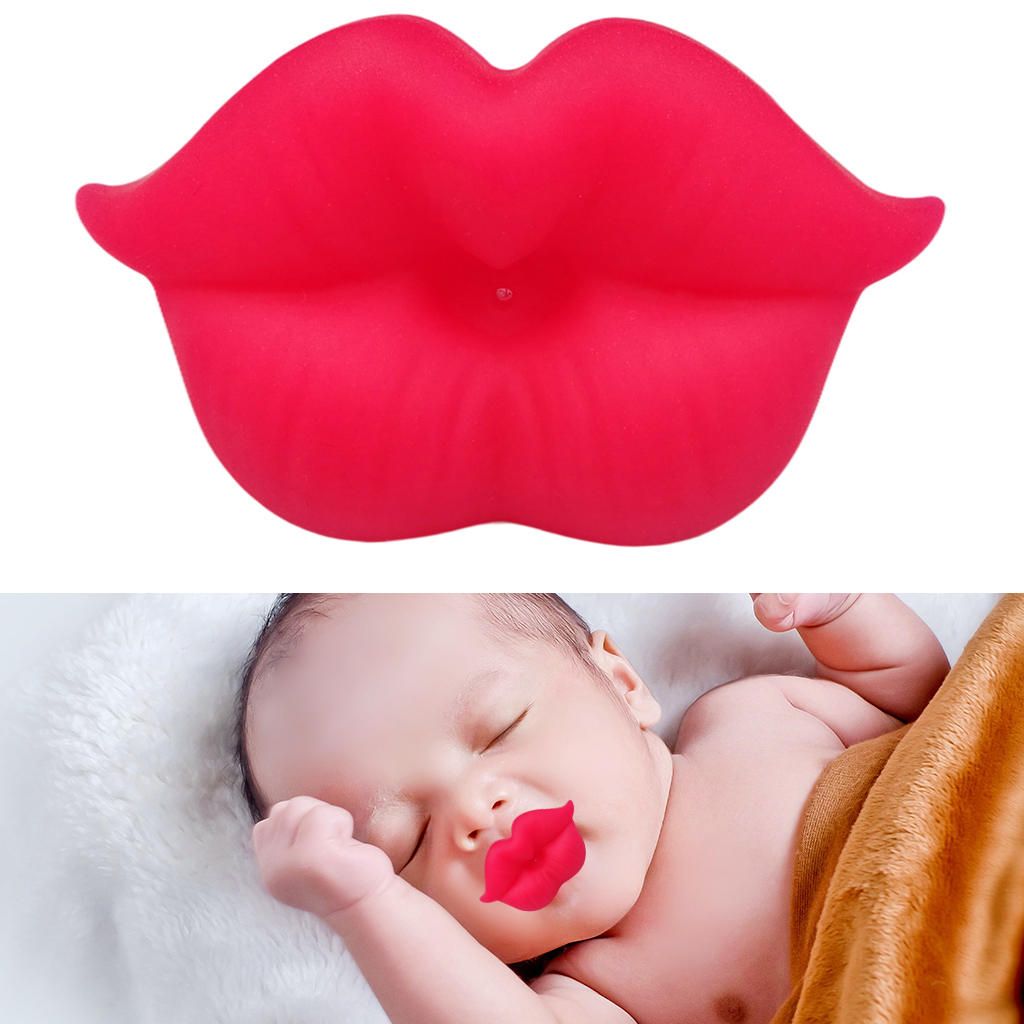 Funny Lips Baby Pacifiers Silicone Infant Pacifier Easy To Vigor Red