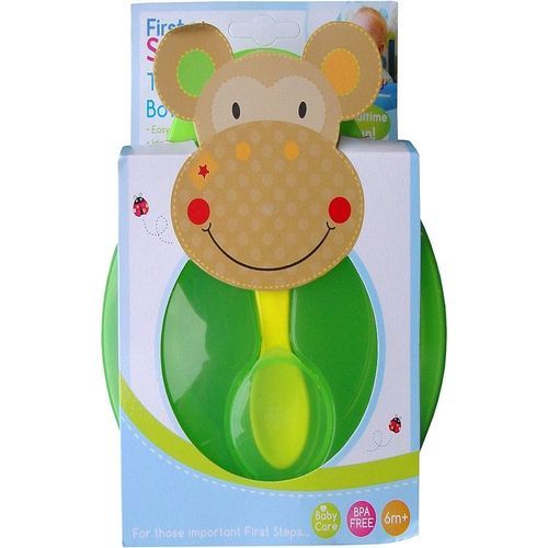 Baby And Toddler Travel Mealtime Bowl & Spoon Set + Lid (Green)