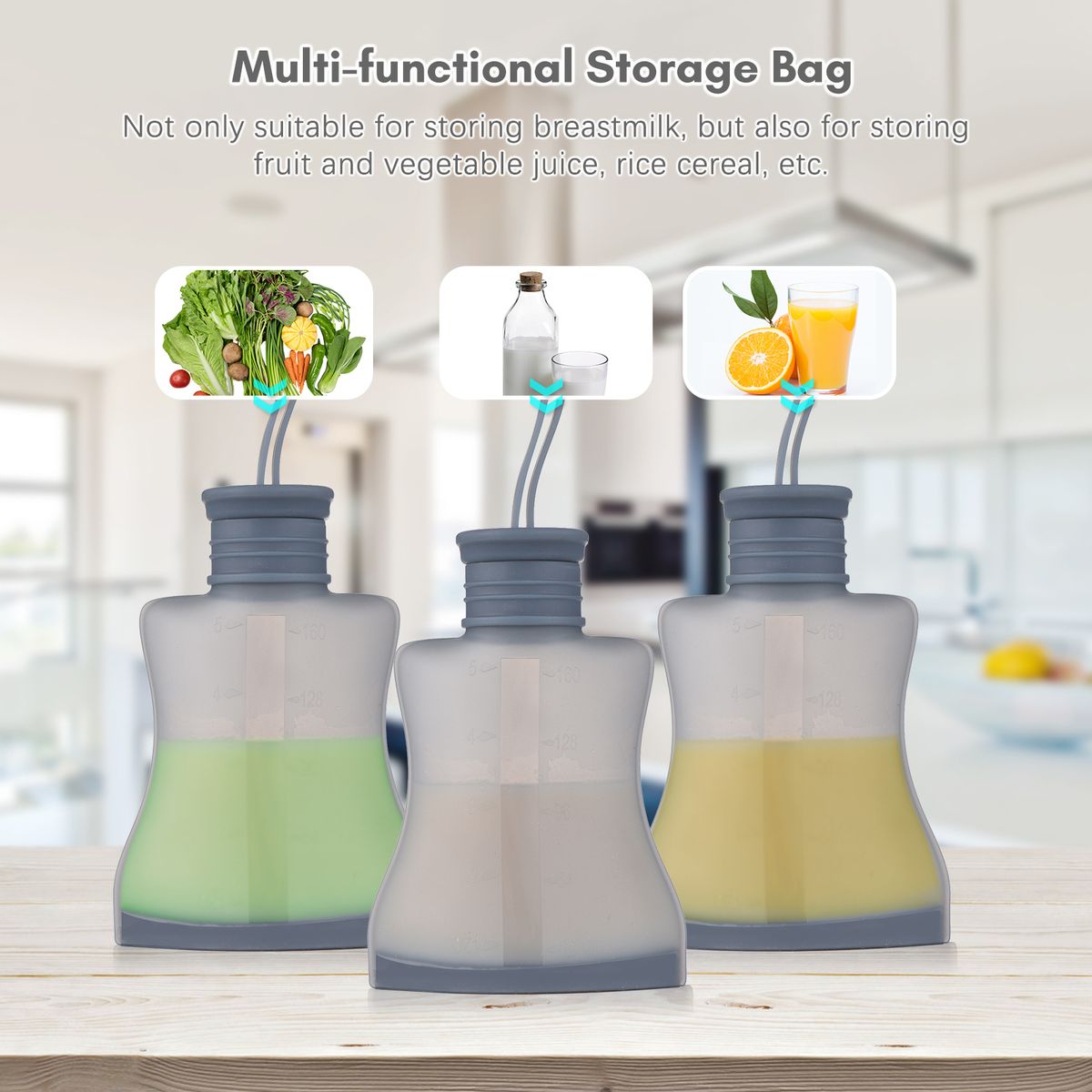 Silicone Breastmilk Storage Bags Resuable Breast Milk