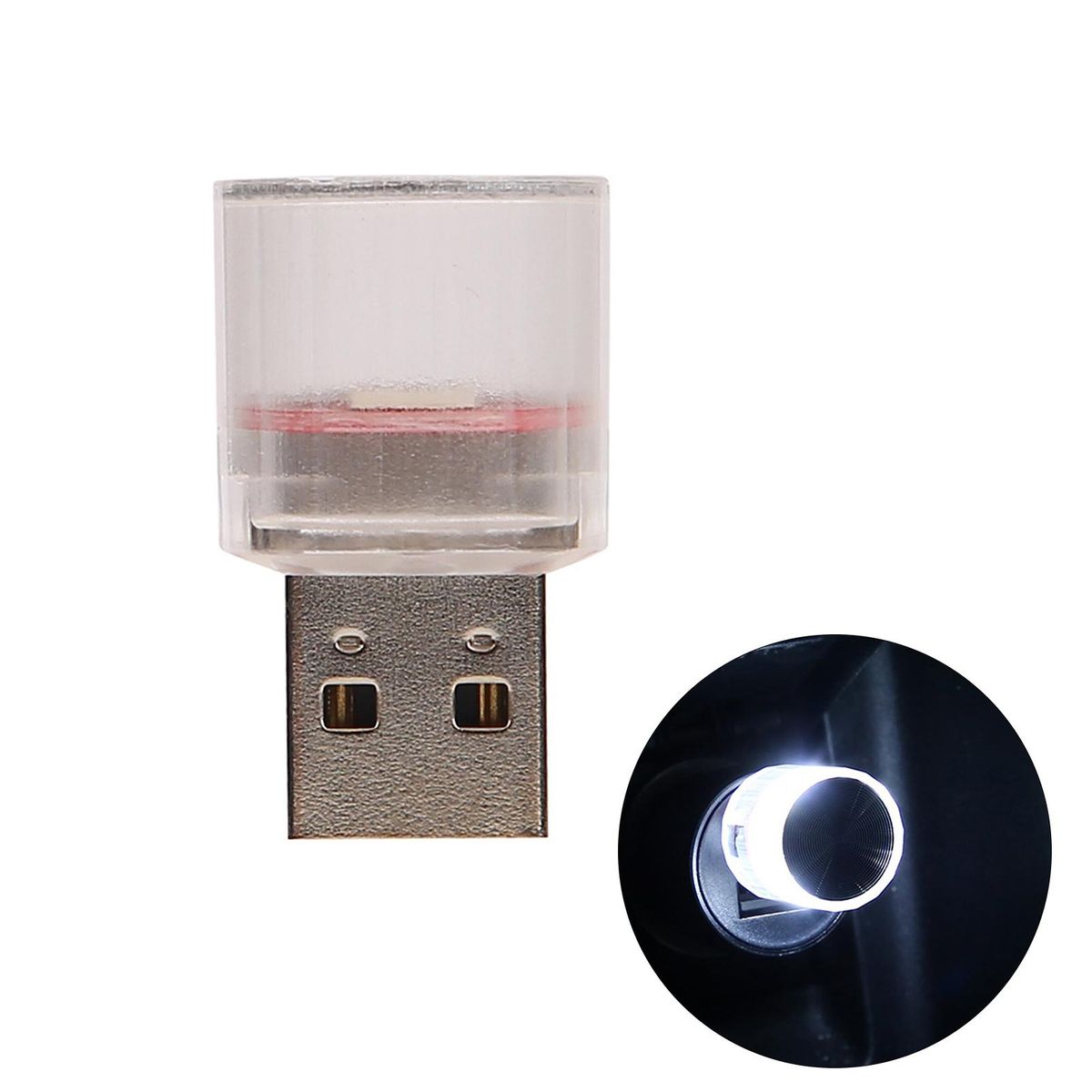Compact Car Light Mini Usb Car Lamp Portable Led for Emergency White