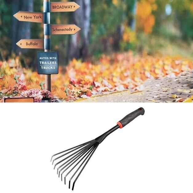 Flat Soil Rake Soil Hoe Flower Soil Rake Grass Deciduous Cleaning Rake Garden Tools