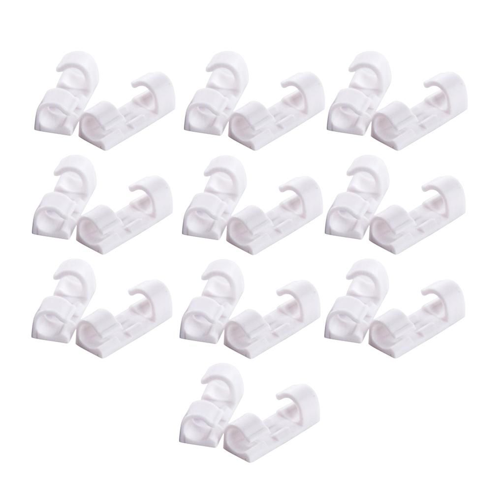 3xSelf-adhesive Wire Tie Cable Clamp For Car   Camera GPS 20Pcs White