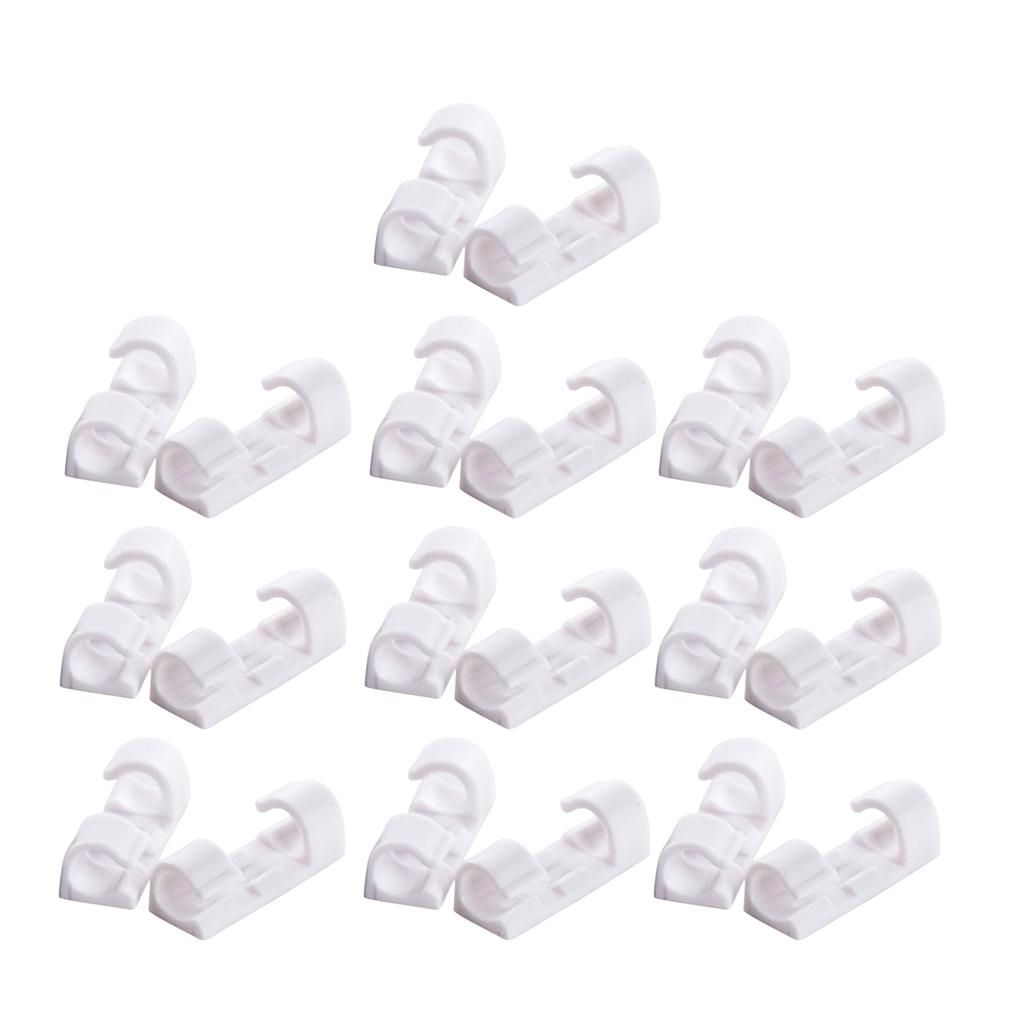 3xSelf-adhesive Wire Tie Cable Clamp For Car   Camera GPS 20Pcs White