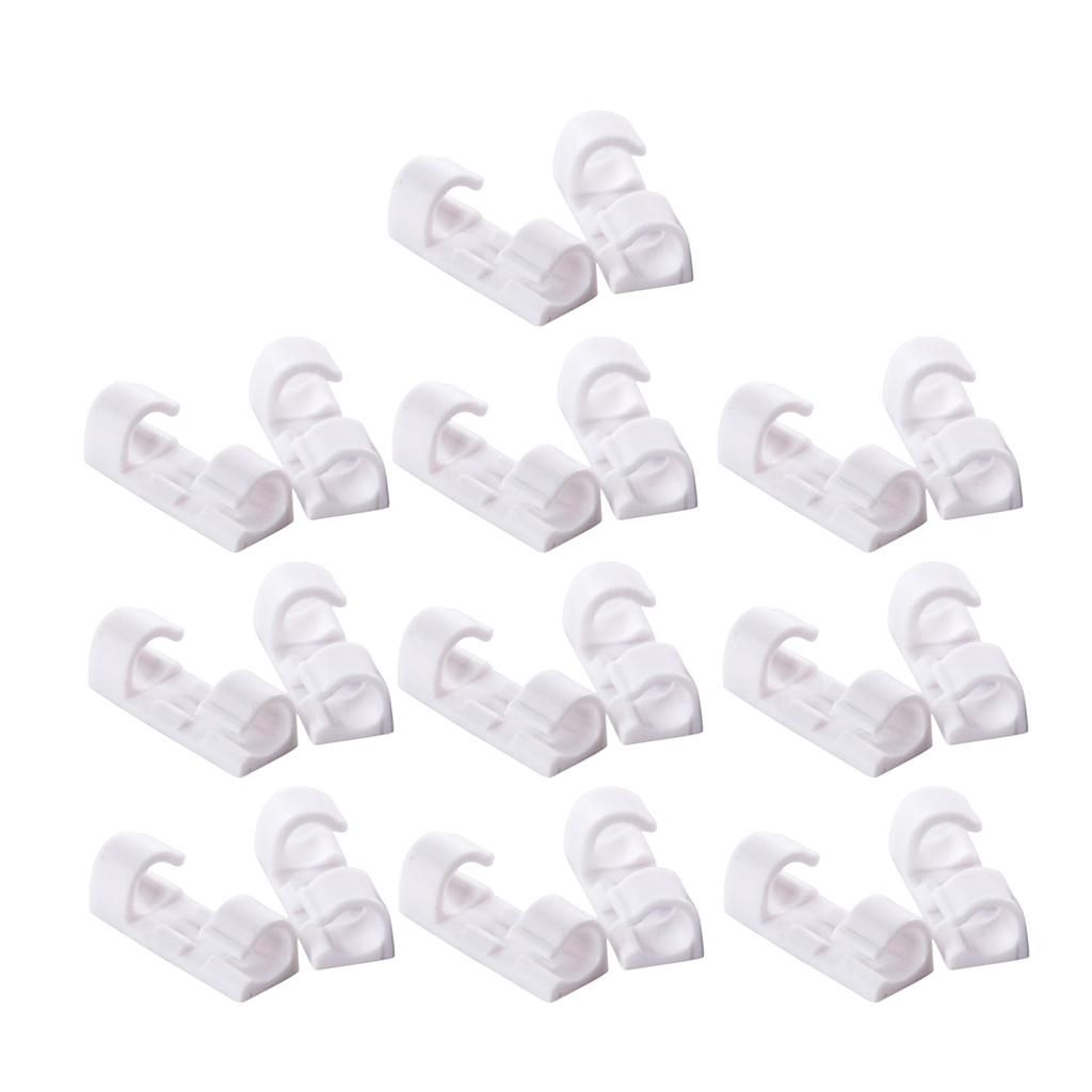 3xSelf-adhesive Wire Tie Cable Clamp For Car   Camera GPS 20Pcs White