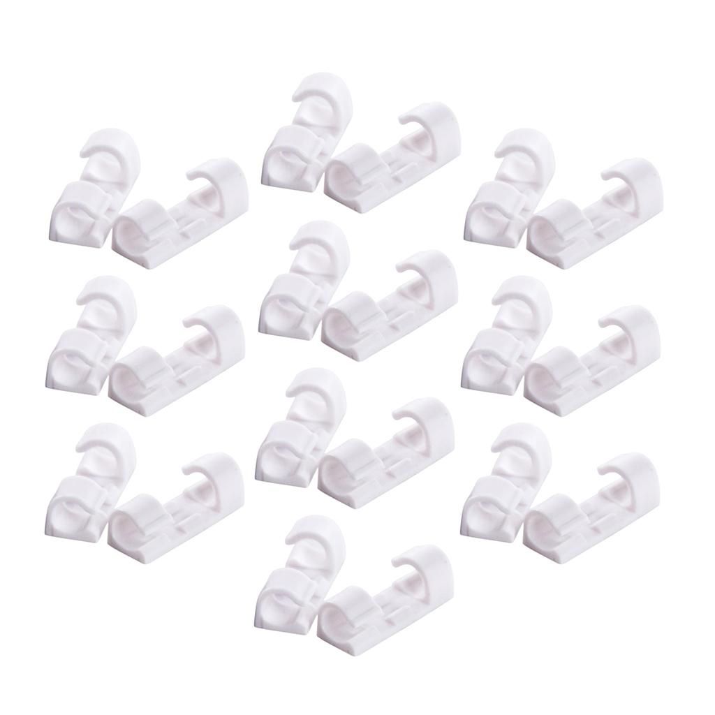 3xSelf-adhesive Wire Tie Cable Clamp For Car   Camera GPS 20Pcs White