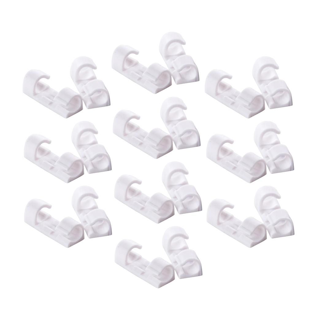 3xSelf-adhesive Wire Tie Cable Clamp For Car   Camera GPS 20Pcs White