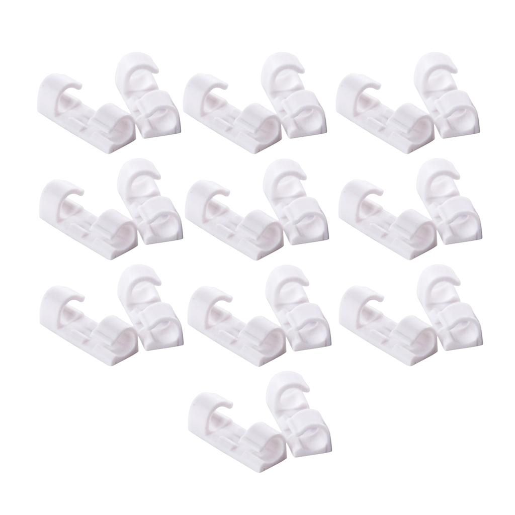 3xSelf-adhesive Wire Tie Cable Clamp For Car   Camera GPS 20Pcs White