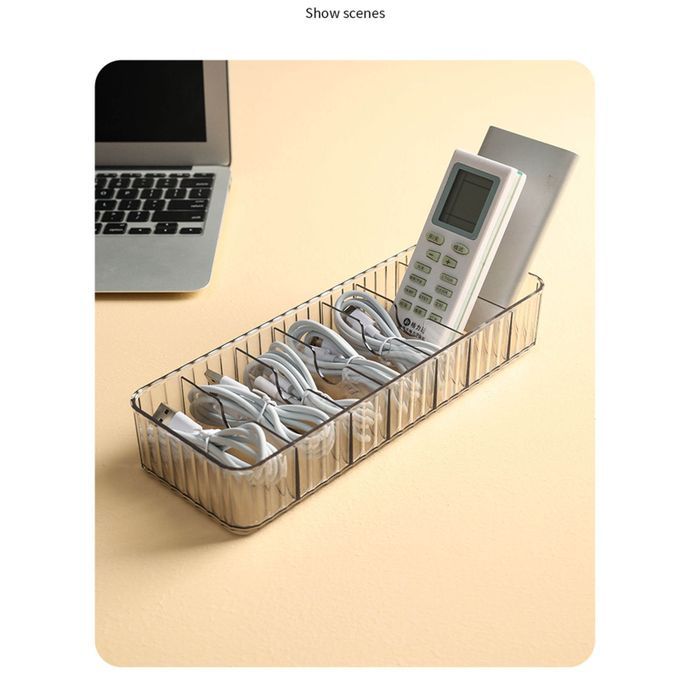 Cable Storage Box Desk Stationery  Organizer Holder For Clear