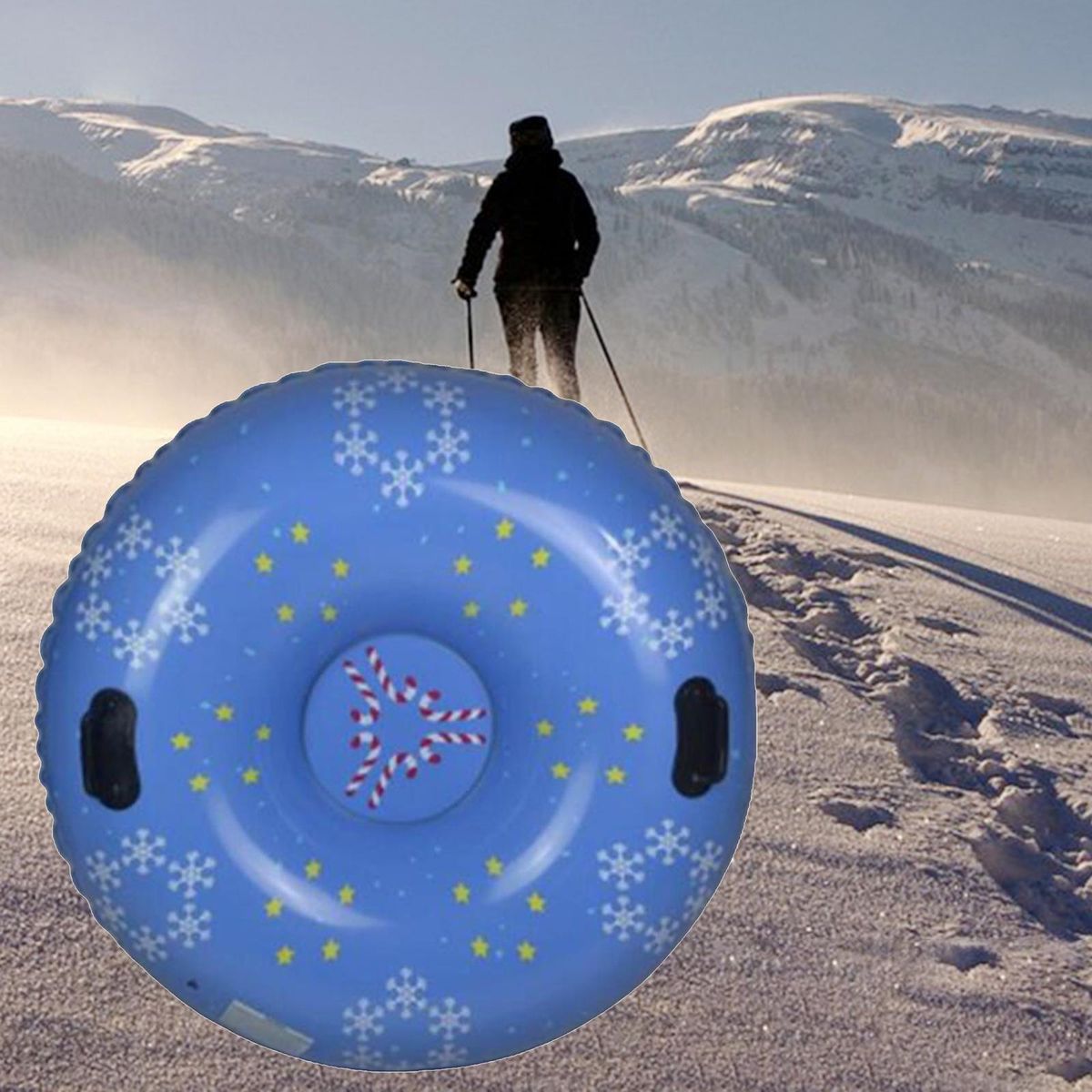 Winter Snow Tube For Kids Adults PVC Large With Handles Sledding 98cm