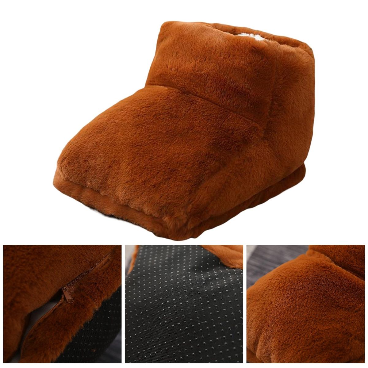 Foot Warmer Washable Safe Heating Pad Brown