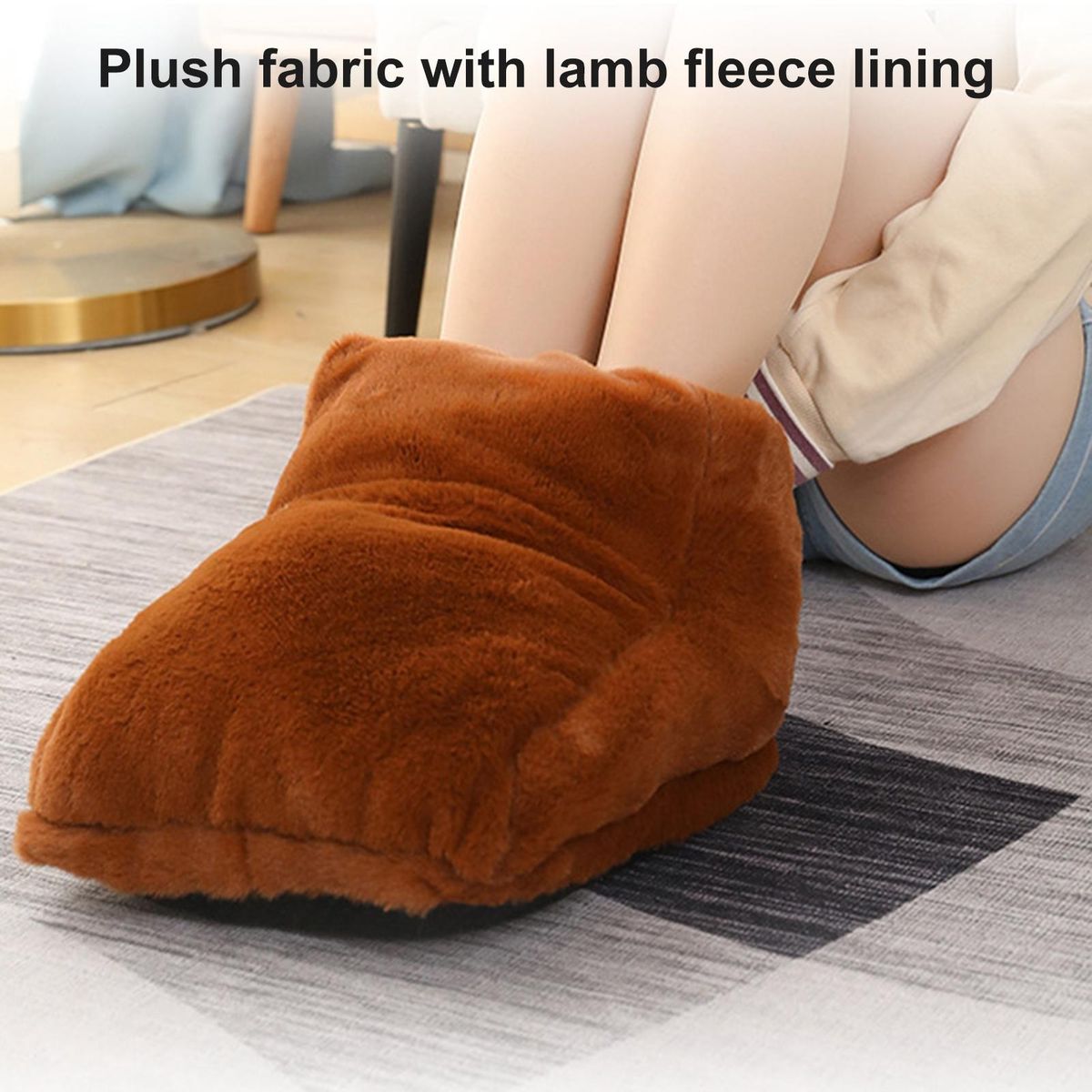 Foot Warmer Washable Safe Heating Pad Brown