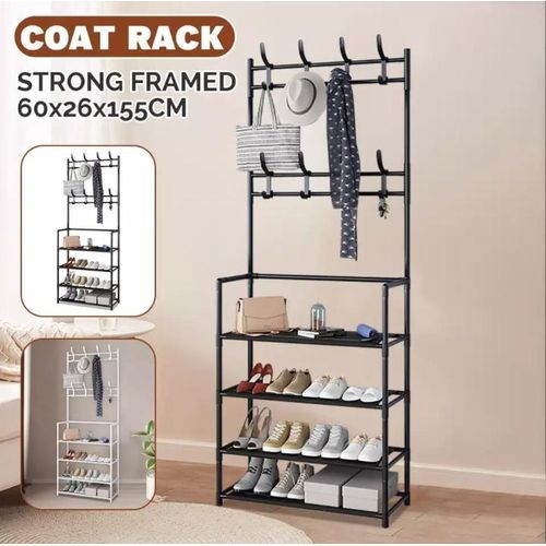 Multipurpose Coat/Hat Hanger With 4 Layer Shoe Rack