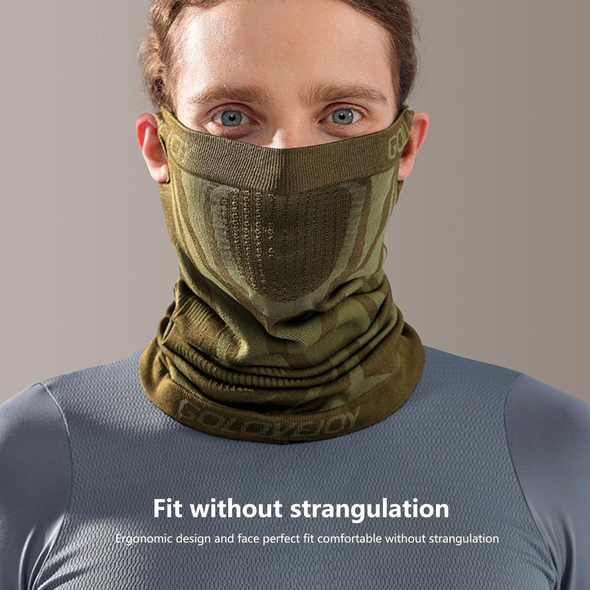 Hiking Face Cover Stretchy Holes Face Cover Neck Guard Yellow