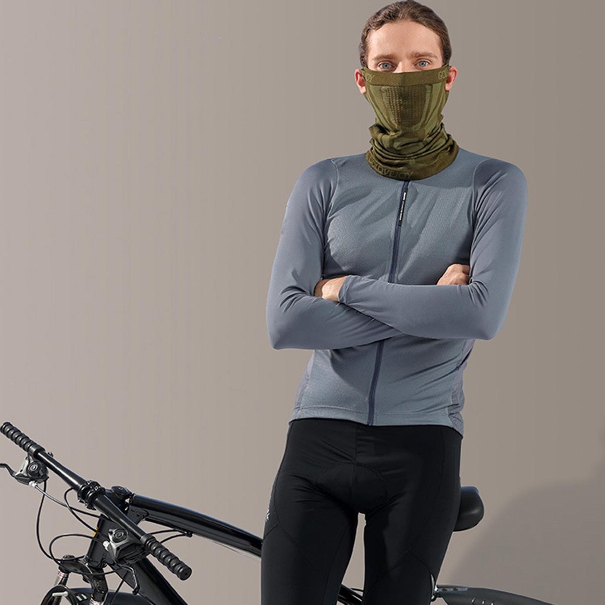 Hiking Face Cover Stretchy Holes Face Cover Neck Guard Yellow