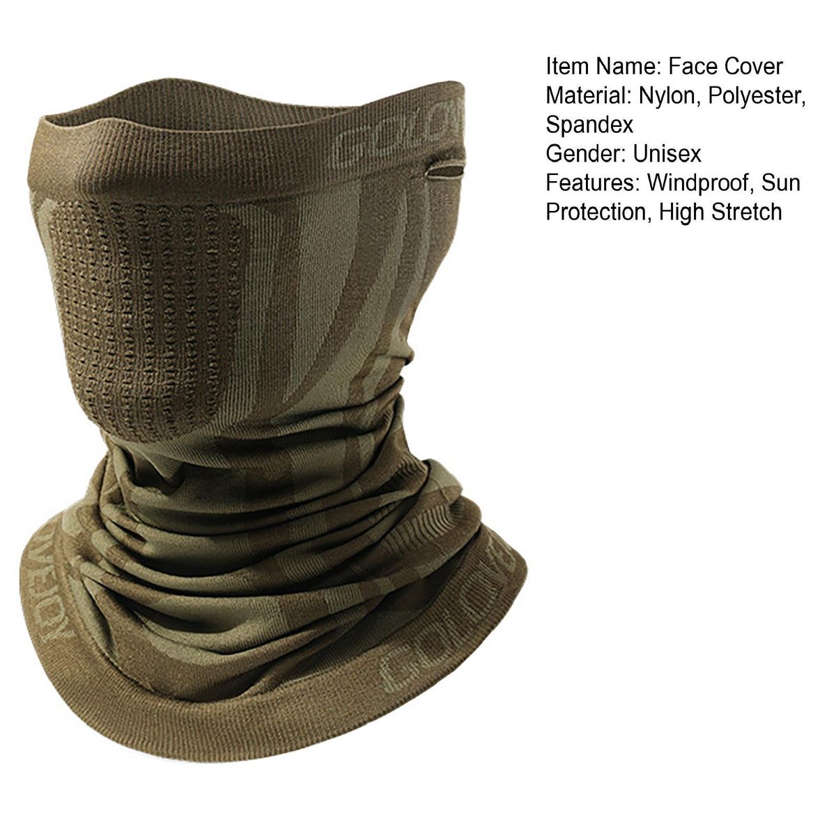 Hiking Face Cover Stretchy Holes Face Cover Neck Guard Yellow
