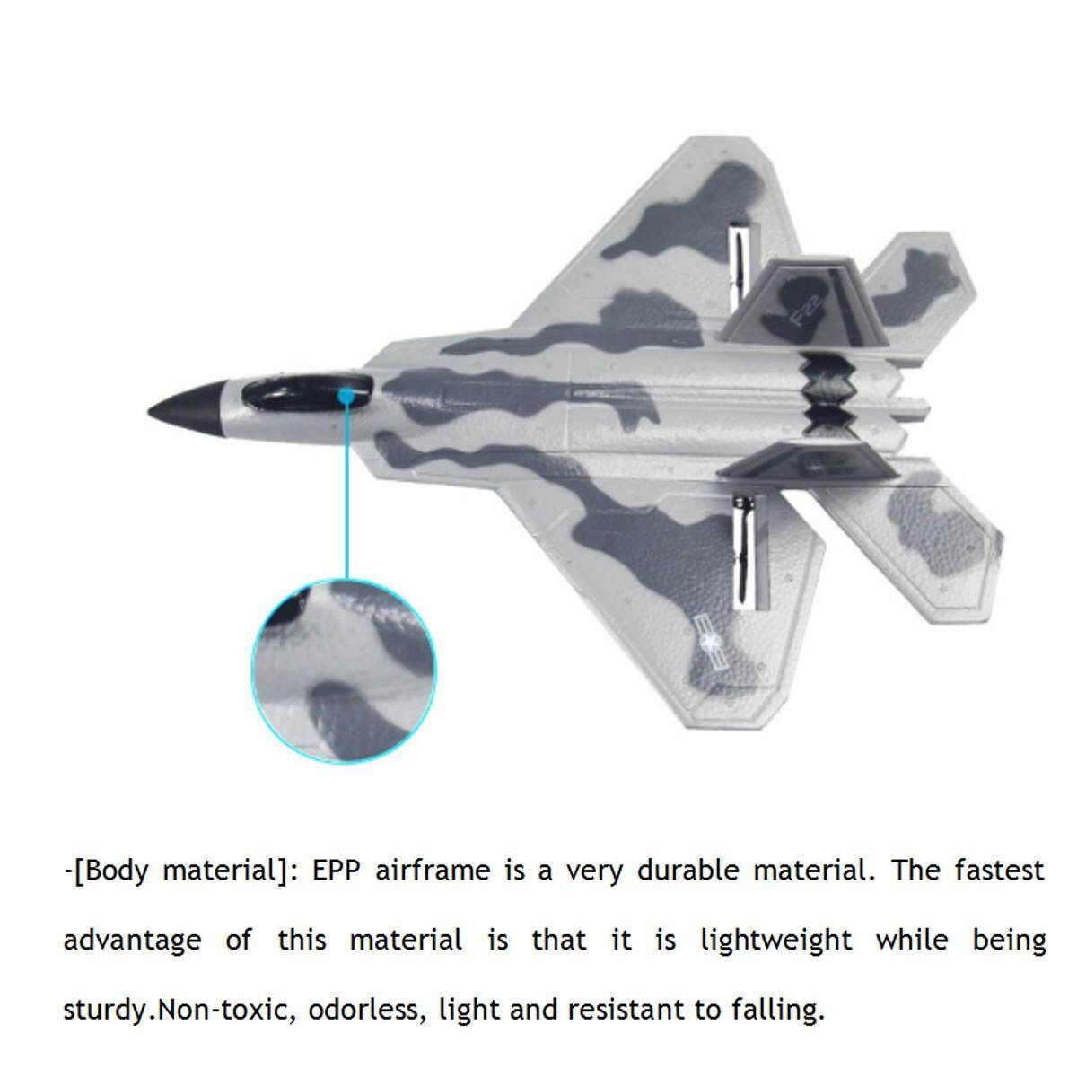FX822 F-22 Raptor RC Model Fighter Airplane Remote Control Airplane Fixed-wing Model Toy For Kids Gift Collection