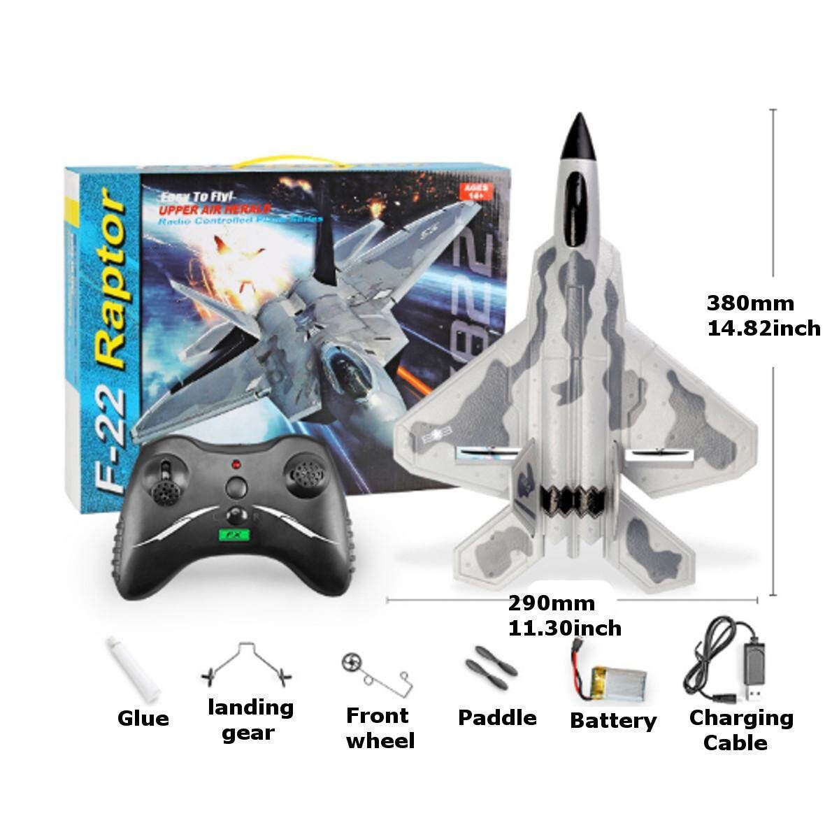 FX822 F-22 Raptor RC Model Fighter Airplane Remote Control Airplane Fixed-wing Model Toy For Kids Gift Collection