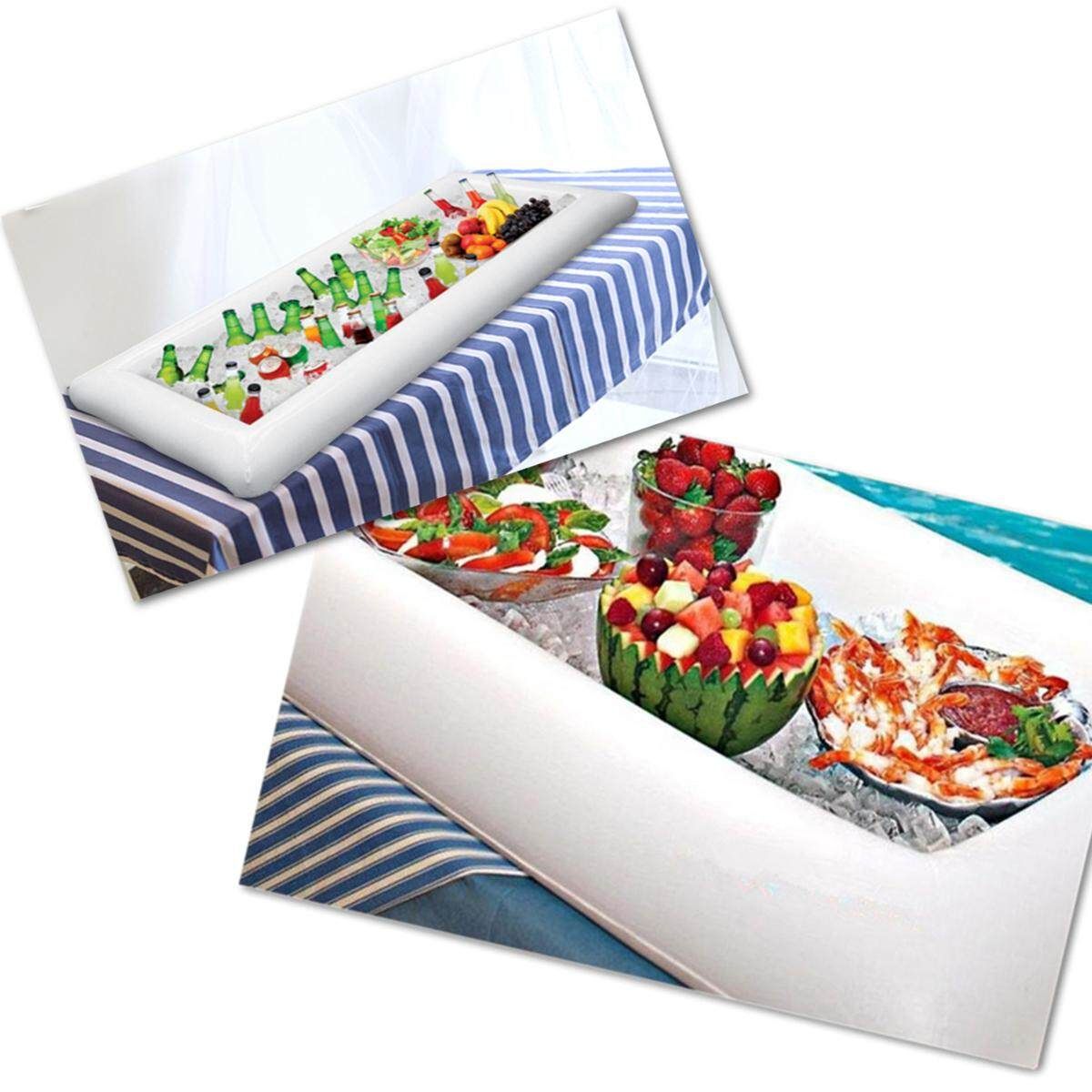 Pvc Inflatable Ice Bar Inflatable Salad Bar Inflatable Ice Pool Beverage Ice Trough Ice Bucket White One Pack