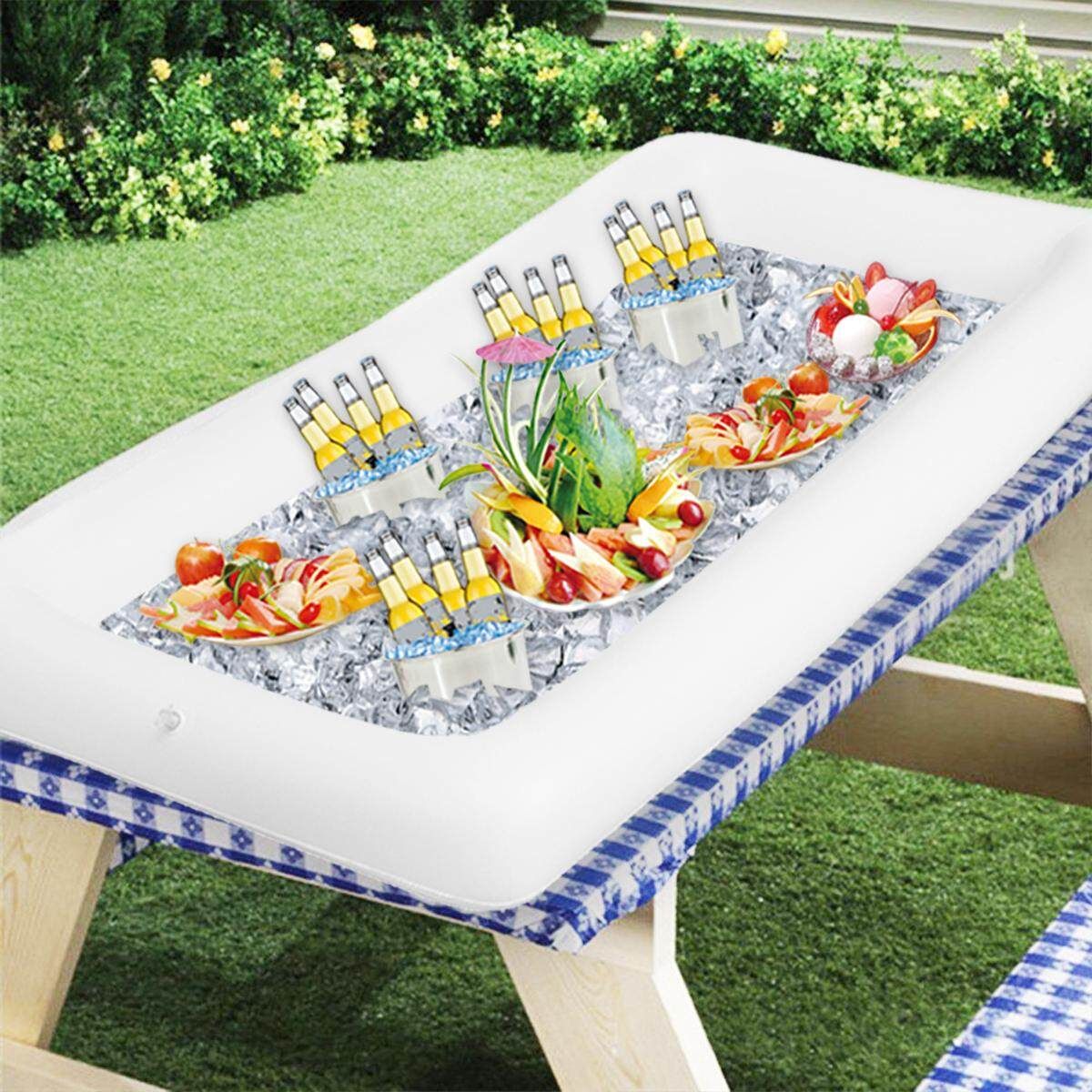 Pvc Inflatable Ice Bar Inflatable Salad Bar Inflatable Ice Pool Beverage Ice Trough Ice Bucket White One Pack