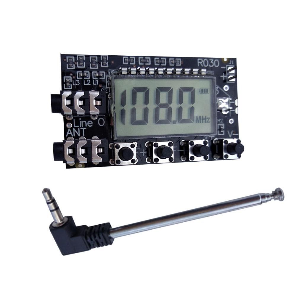 FM Radio Module Stereo FM Receiver Board Digital LCD 76MHz-108MHz Audio Video Output Multi-Function Frequency Modulation