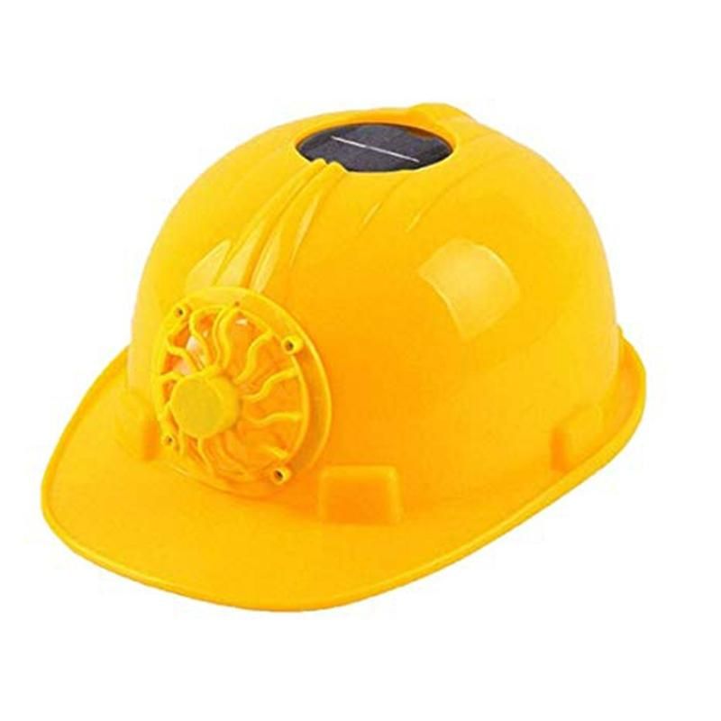 Outdoor Solar Power Cooling Fan Safety Helmet-White