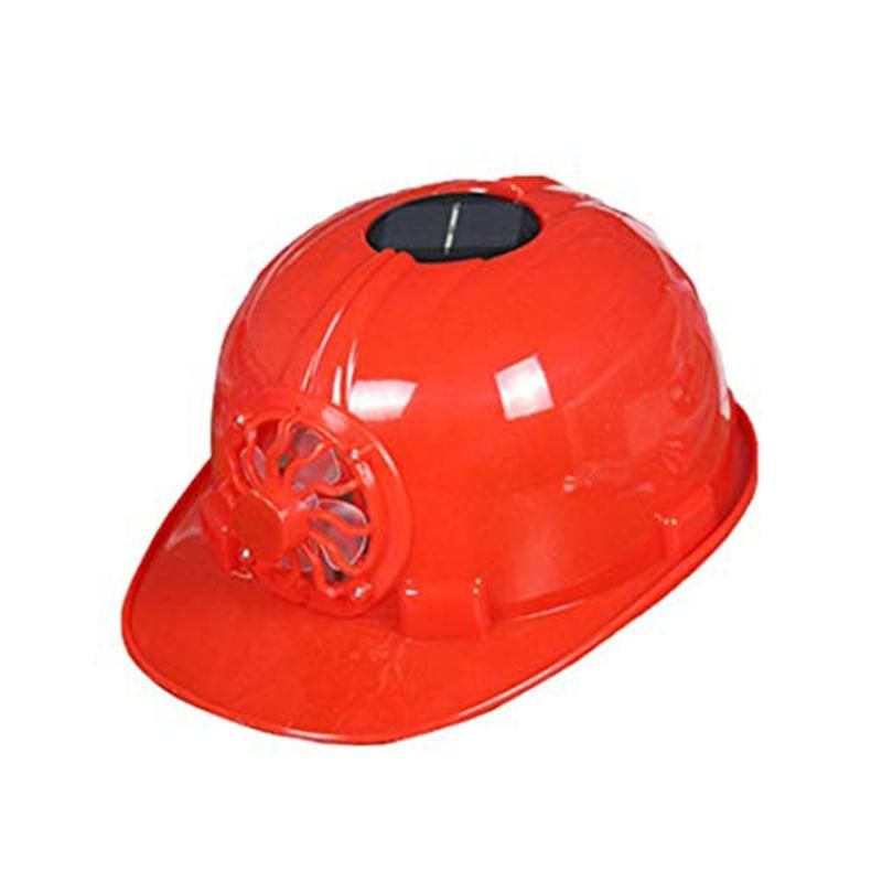 Outdoor Solar Power Cooling Fan Safety Helmet-White