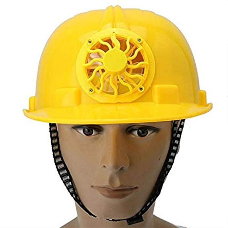 Outdoor Solar Power Cooling Fan Safety Helmet-White