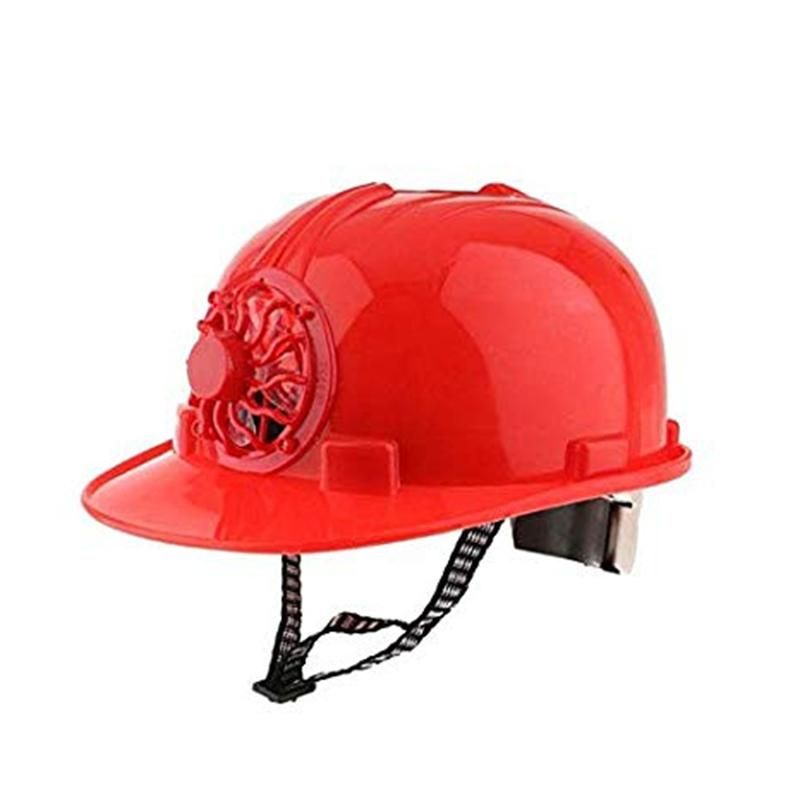 Outdoor Solar Power Cooling Fan Safety Helmet-White