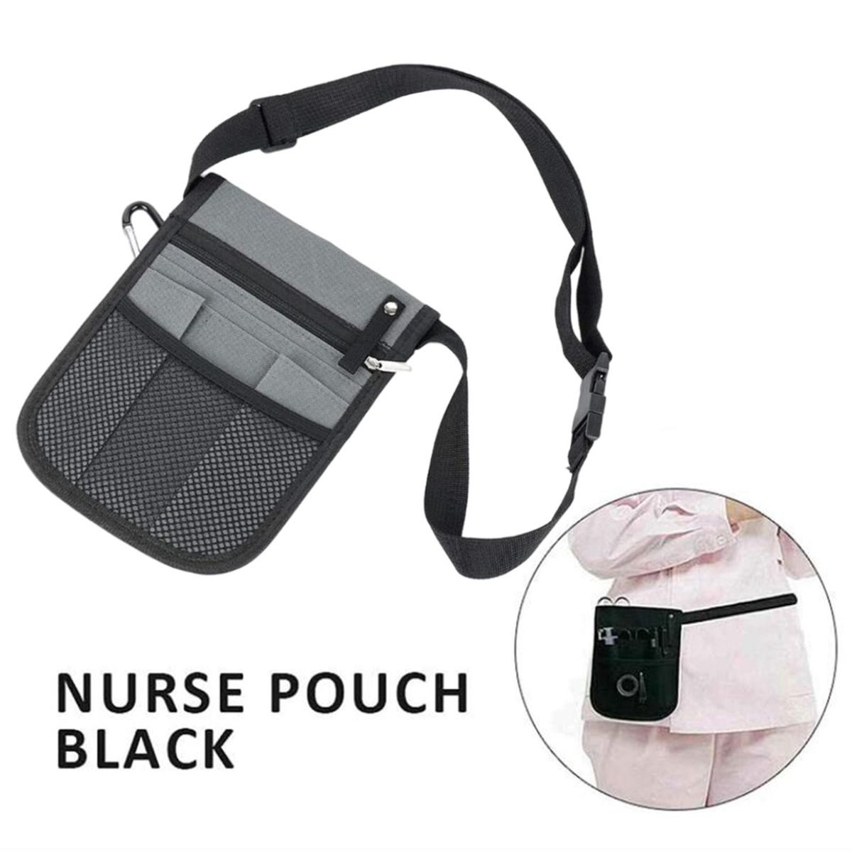 Nurse Nursing Waist Bag Pouch Fanny Pack Nursing Belt Waist Bag Gray