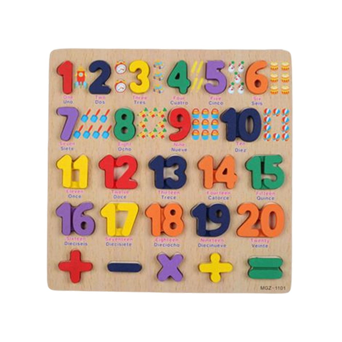 Spanish Blocks Jigsaw Wooden Pegged Puzzles Number