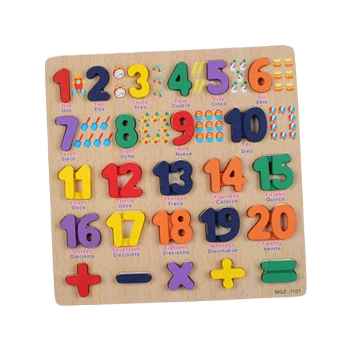 Spanish Blocks Jigsaw Wooden Pegged Puzzles Number