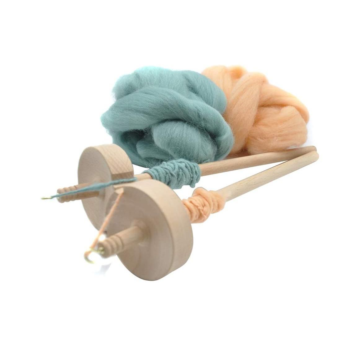 2Pcs Drop Spindle for Spinning Wool Yarn Spin Top Whorl Drop Spindle Hand Carved Wooden Tool for Beginners