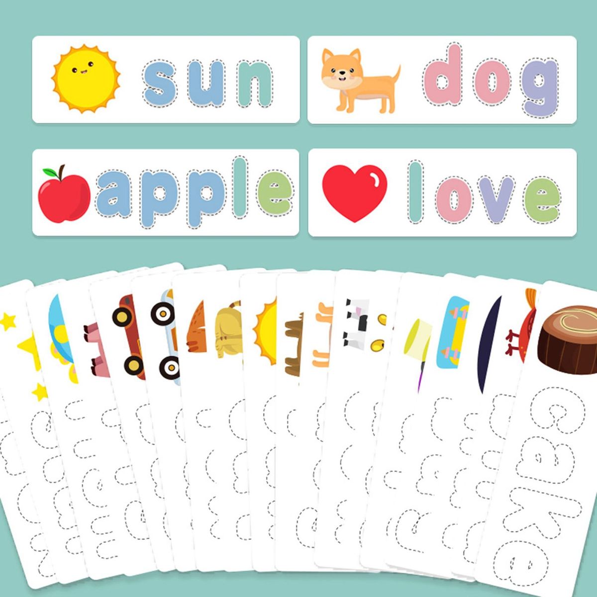 Wooden Word Spelling Practice Game Alphabet Learning Cards
