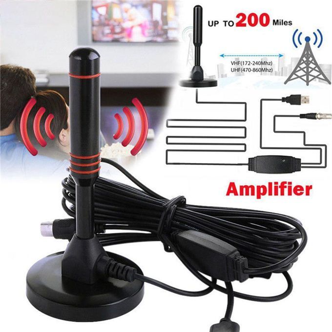 HD Digital Indoor Amplified Cccam TV Antenna 200 Miles Ultra HDTV With Amplifier VHF/UH