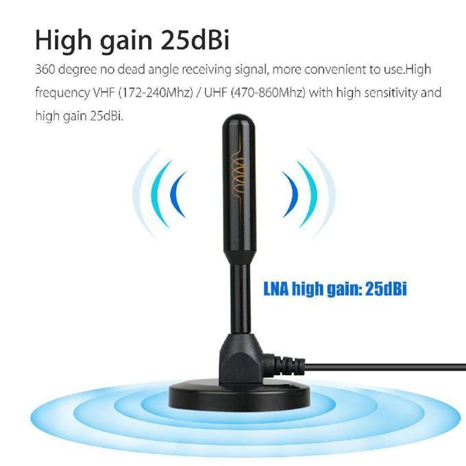 HD Digital Indoor Amplified Cccam TV Antenna 200 Miles Ultra HDTV With Amplifier VHF/UH