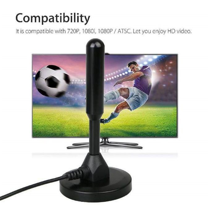 HD Digital Indoor Amplified Cccam TV Antenna 200 Miles Ultra HDTV With Amplifier VHF/UH
