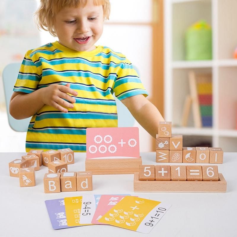 Spelling Game Wooden Matching Letters Math Toy with Words