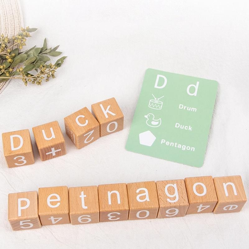 Spelling Game Wooden Matching Letters Math Toy with Words