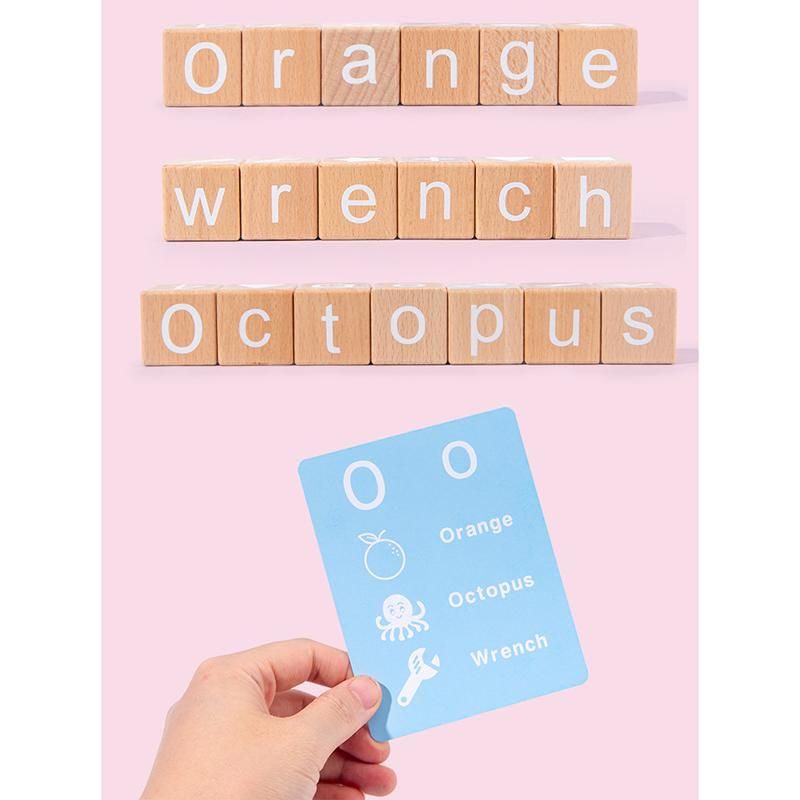 Spelling Game Wooden Matching Letters Math Toy with Words