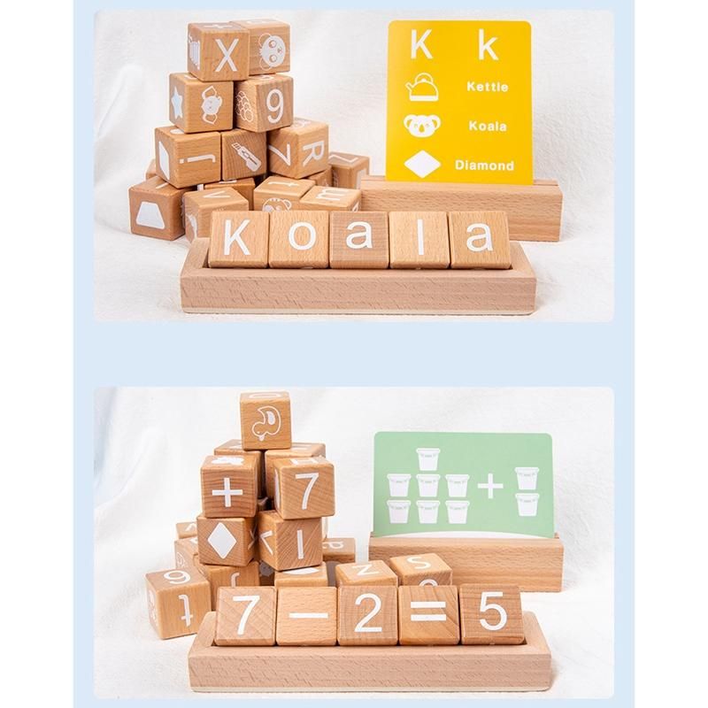 Spelling Game Wooden Matching Letters Math Toy with Words