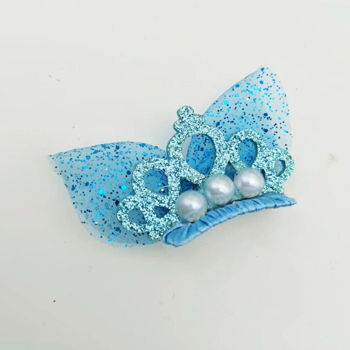 Dog Hair Clip Cute Pet Dogs Crown Shape Hair Pins Sky Blue