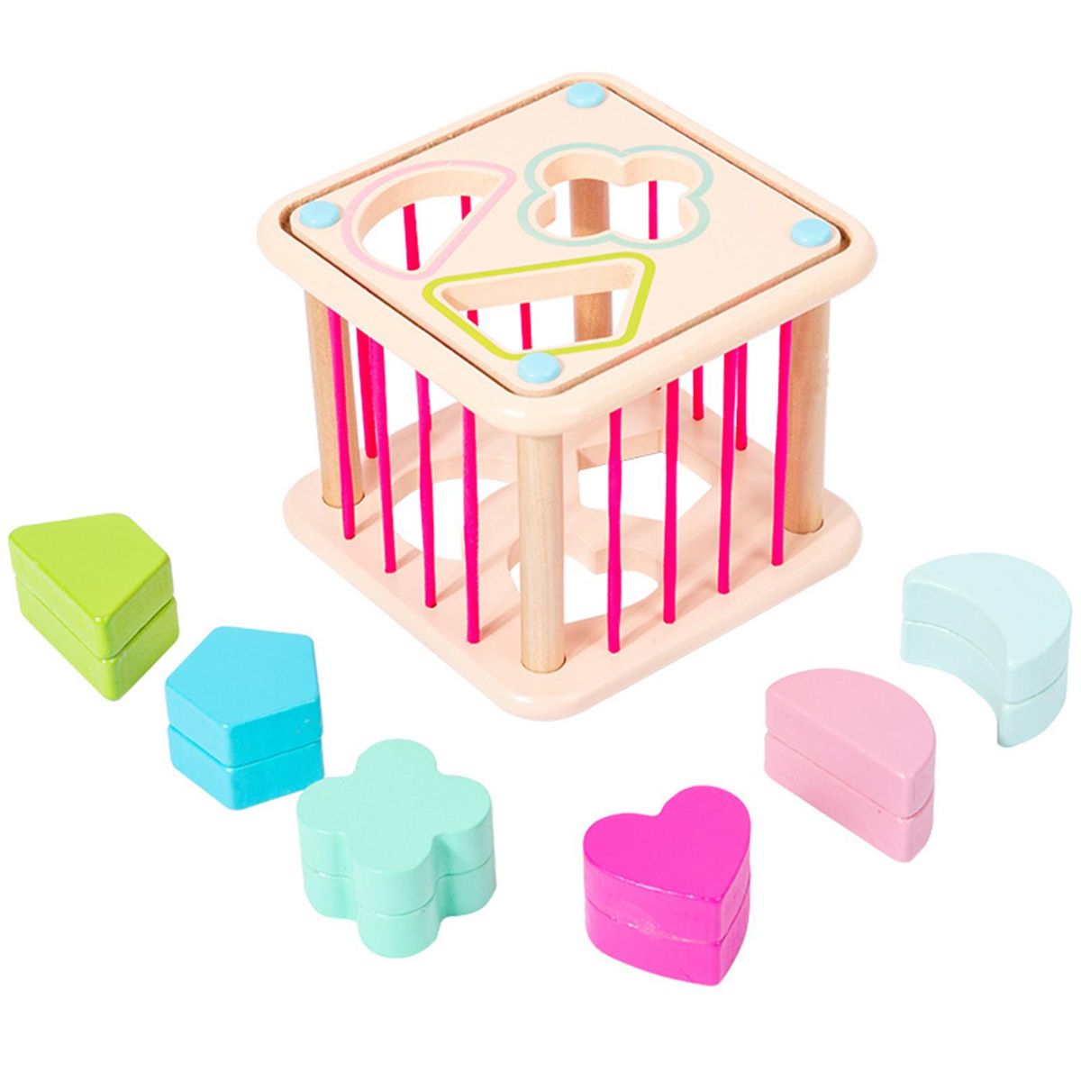 Wooden Matching Toys Ellipse Heart Cognitive Matching Toys