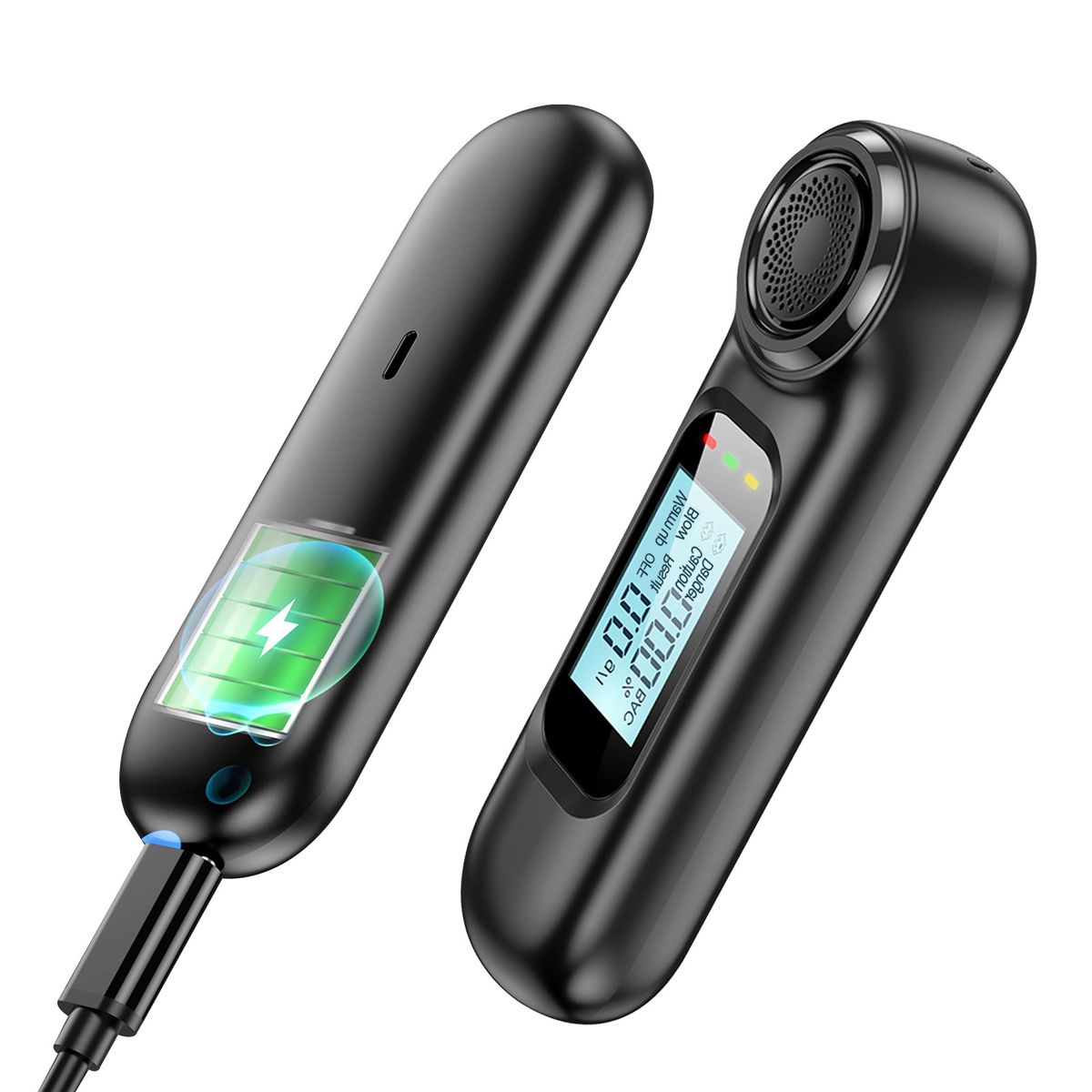 Digital Alcohol Breath Tester Professional Breathalyzer Analyzer USB Charge Detector Bactrack