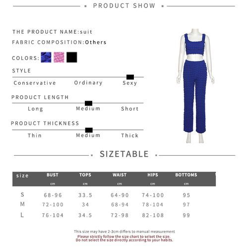 Stacked Two Piece Set Women Square Collar Camisole+ High Waist Straight Pant