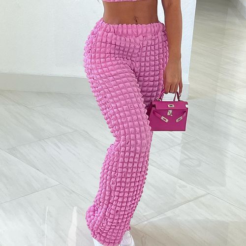 Stacked Two Piece Set Women Square Collar Camisole+ High Waist Straight Pant