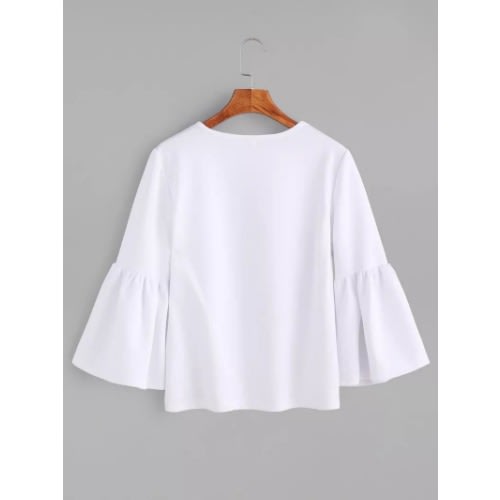 Ladies' Top With Bell Sleeves - White