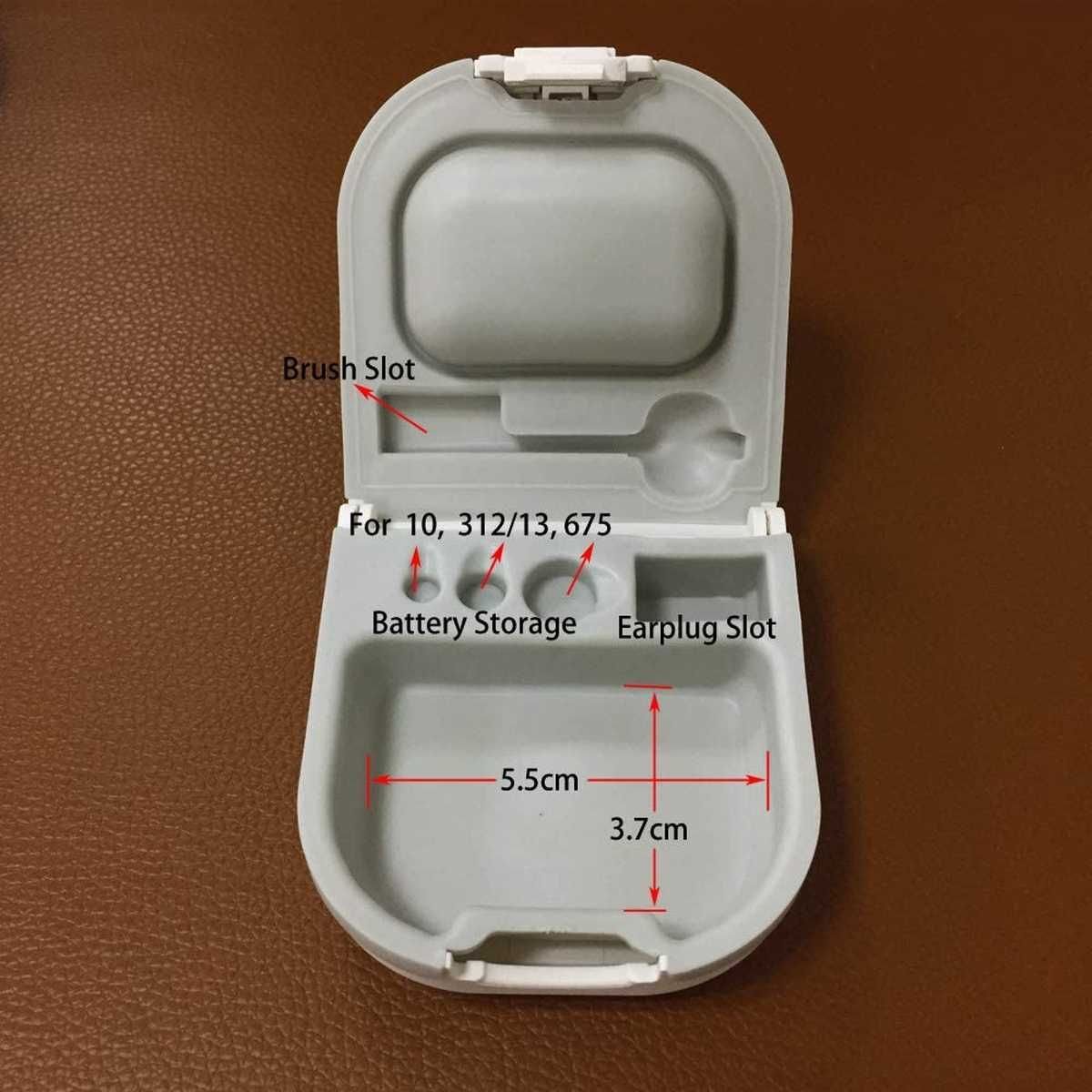 Hearing Aid Storage Case With Battery/Brush Slot Holder