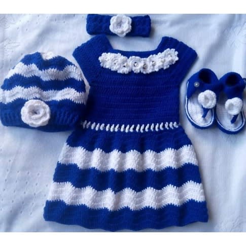 Baby Crochet Dress Set