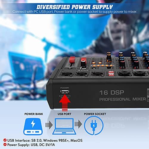 Professional Bluetooth DJ Audio Mixer  3  Channel DJ Control