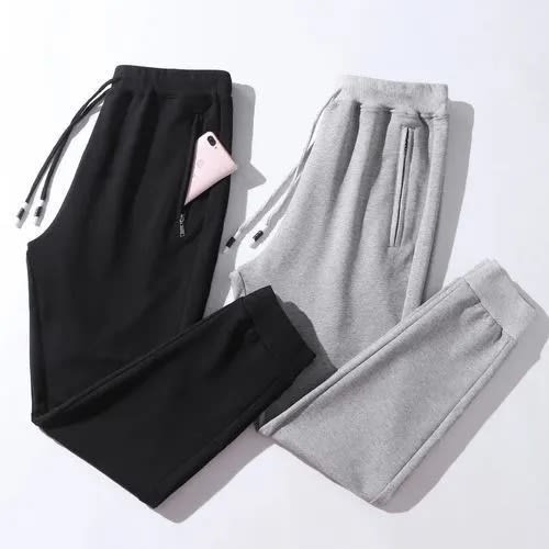 Joggers With Zipper - Set Of 2 - Black And Grey